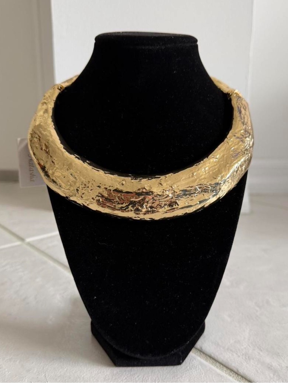 Natasha Hammered Gold Collar Necklace